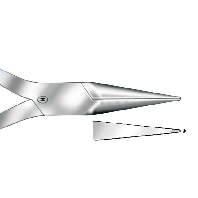 Flachspitzzange gerieft 12,0 cm, Stück